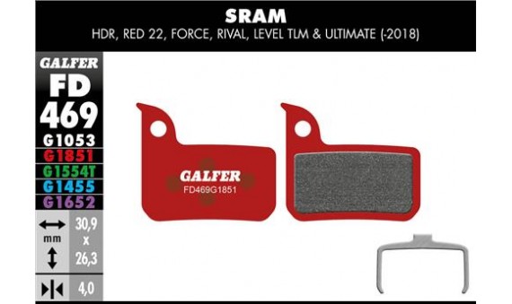 BIKE ADVANCED BRAKE PAD SRAM RED 22 - LEVEL