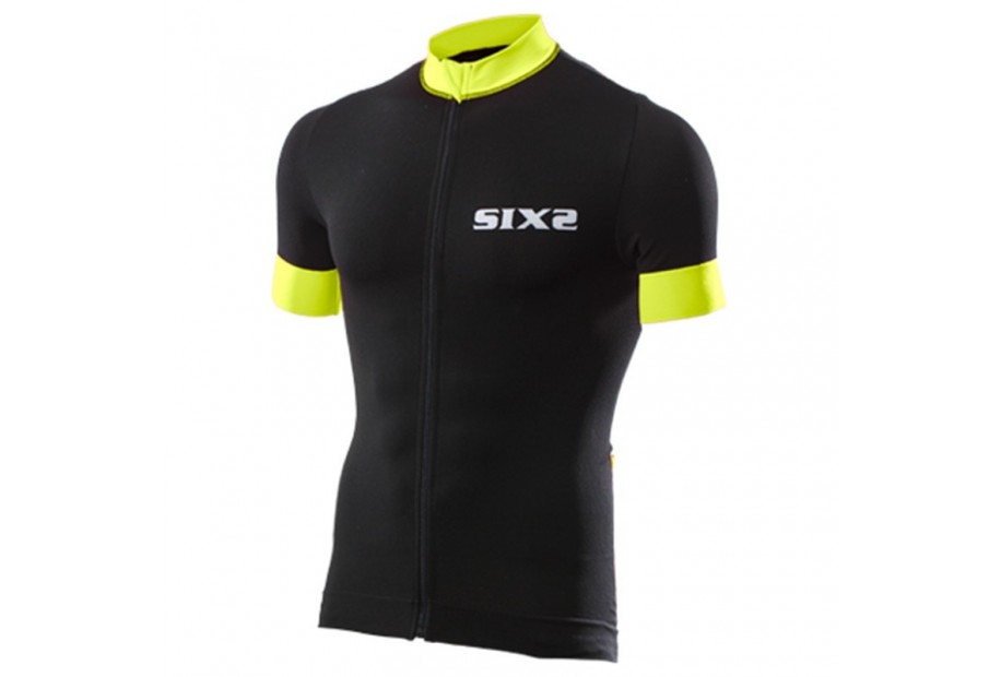 BIKE3 STRIPES BIKE MAGLIA MANICHE CORTE BLACK/YELLOW