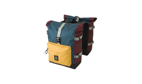 Borsa a Bisaccia URBAN 28x35x14cm Doppia Tasca Color-Block Borsa a Bisaccia URBAN 28x35x14cm Doppia Tasca Color-Block