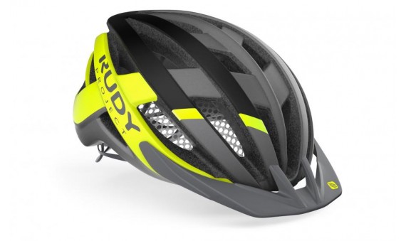 CASCO VENGER CROSS - TITANIUM/YELLOW FLUO MATTE