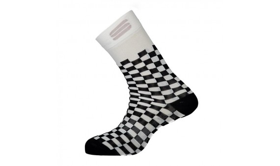 CHECKMATE SOCKS WHITE BLACK