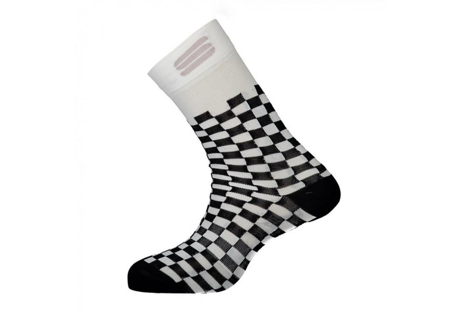 CHECKMATE SOCKS WHITE BLACK