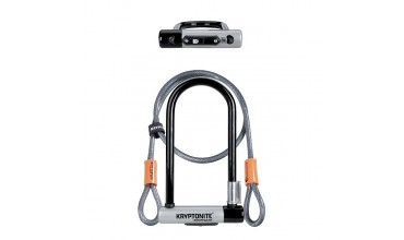 LUCCHETTO U-LOCK KRYPTOLOK STANDARD CON CAVO - NERO ARGENTO
