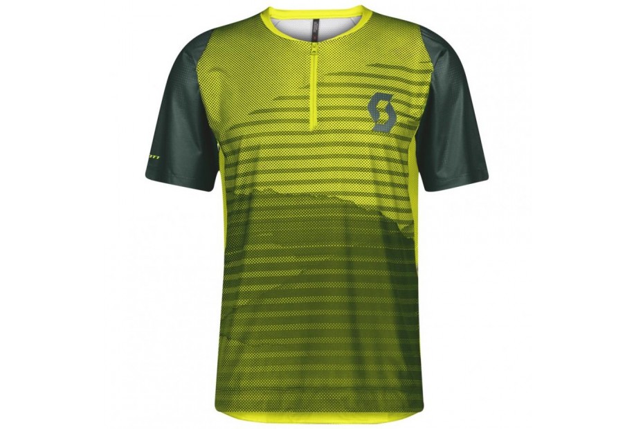 MAGLIA DA UOMO SCOTT TRAIL VERTIC ZIP M/C smoked green/sulphur yellow