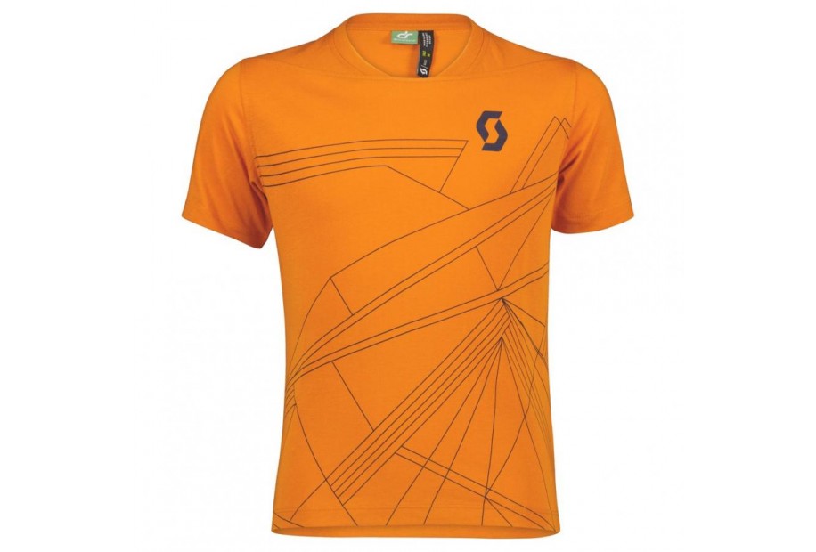 MAGLIA JUNIOR SCOTT TRAIL 10 DRI MANICHE CORTE copper orange/midnight blue