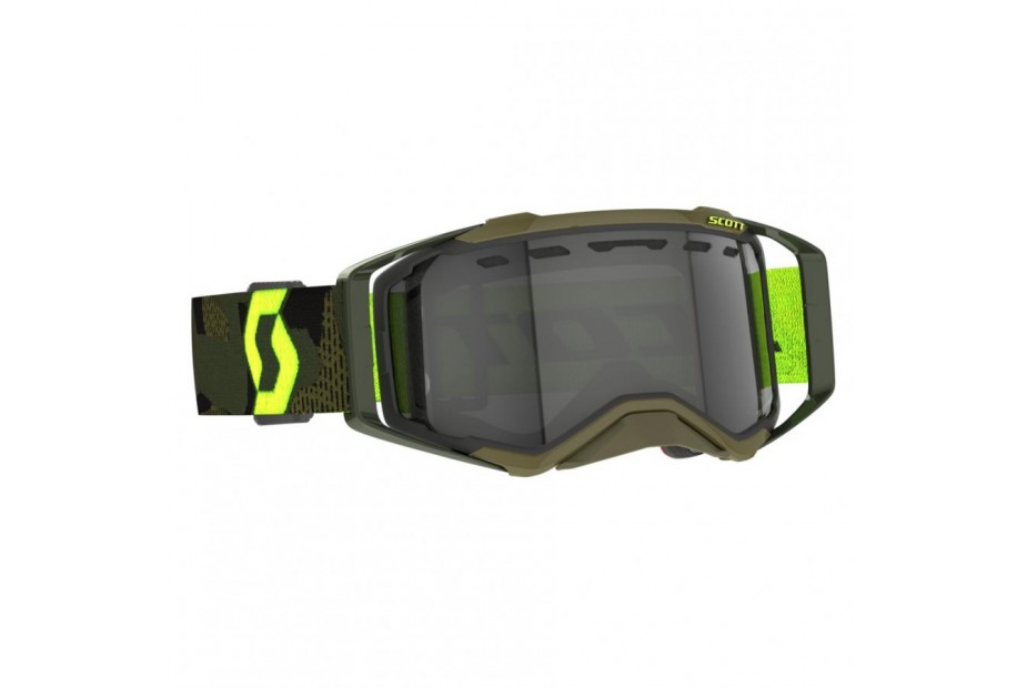 Maschera SCOTT Prospect Enduro Light kaki green/neon yellow / light sensitive grey Sensitive