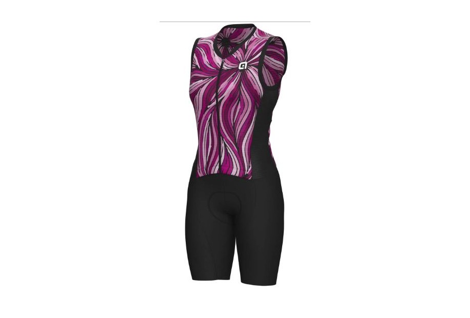 Body integrale Alé PRAGMA Art corto rosa nero donna